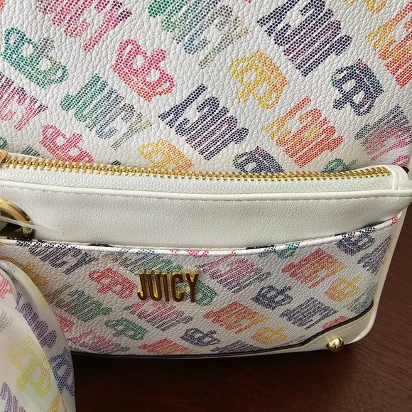 NWT Juicy by Juicy Couture Glam Pull Out Pouch Rainbow Crown Mini Backpack